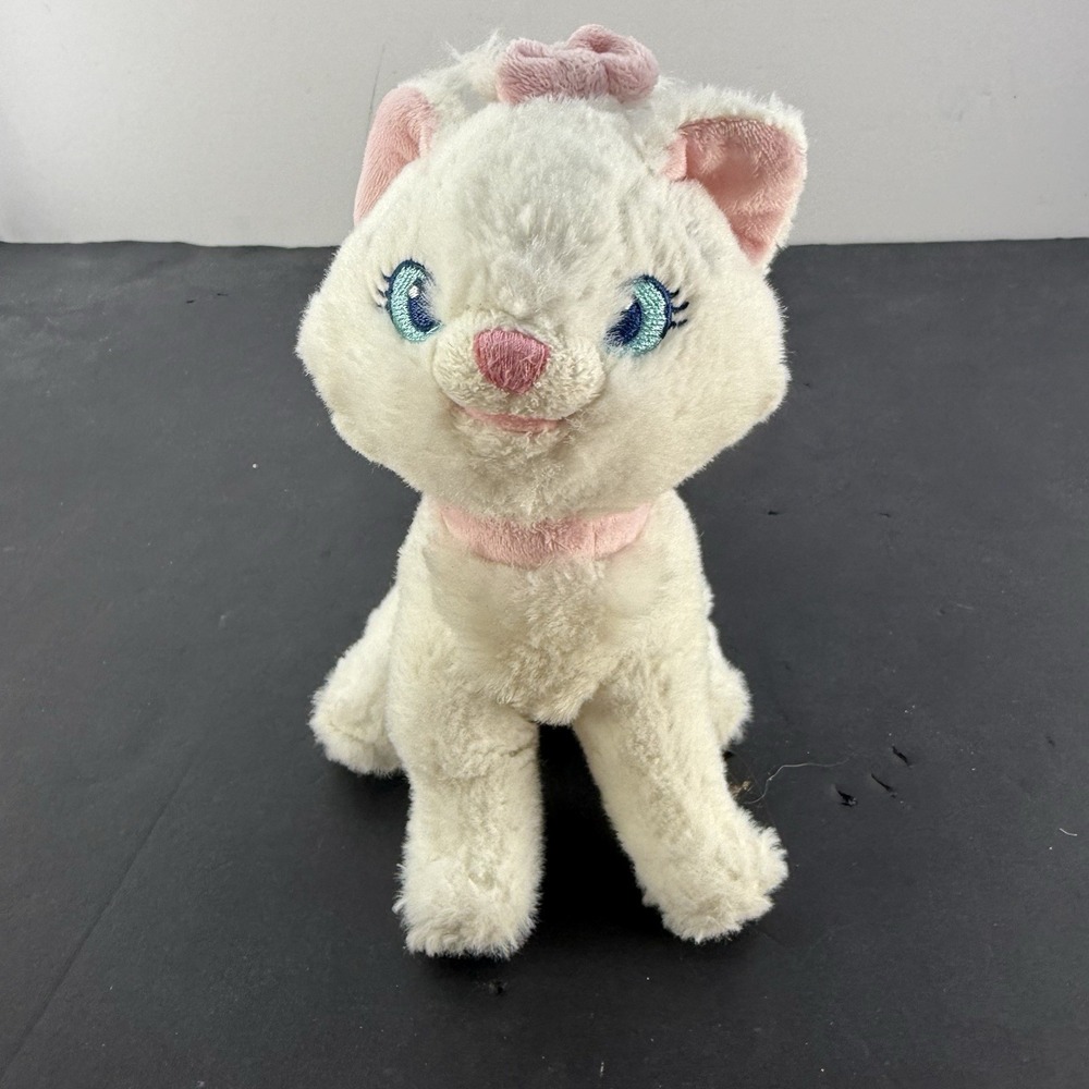 Disney Store Aristocats Marie 7" Small White Cat Kitten Plush Pink Bow
